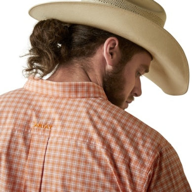 Ariat Mens Pro Series Matias Classic Long Sleeve Shirt Orange