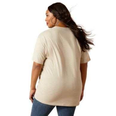 Ariat Womens Thrills & Spills Short Sleeve Tee Oatmeal Heather
