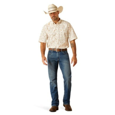 Ariat Mens Edison Short Sleeve Shirt Tan