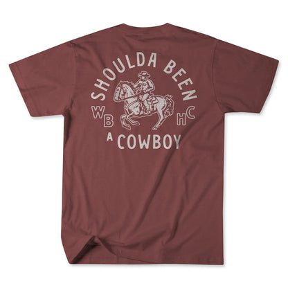 Whiskey Bent Hat Co. Shoulda Been a Cowboy T-shirt - Crimson