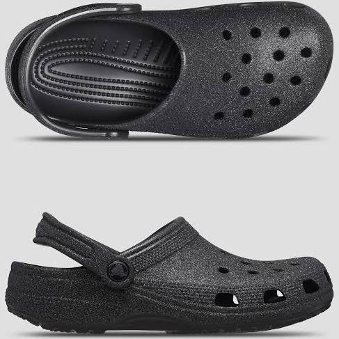 Crocs Unisex Classic Clog - Glitter Black