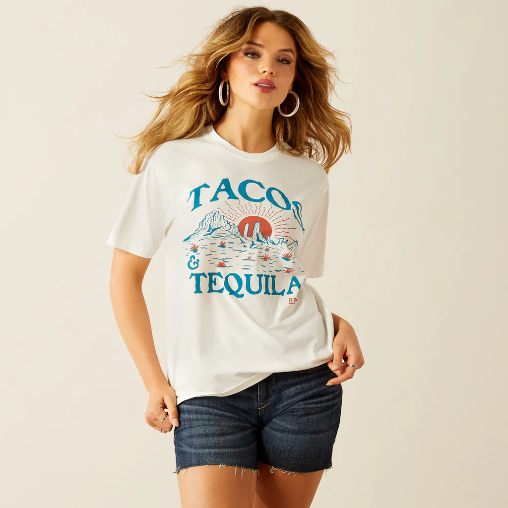 Ariat Women's Taco's & Tequila Tee - Vanilla Ice