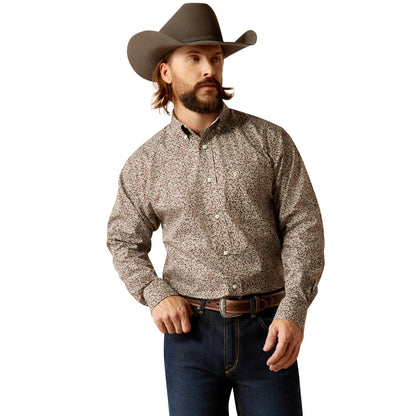 Ariat Mens Wrinkle Free Gerard Long Sleeve Shirt - Brown