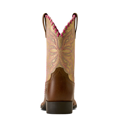 Ariat Kid's Sundown Wide Square Toe - Georgia Clay/Royal Gold Metallic