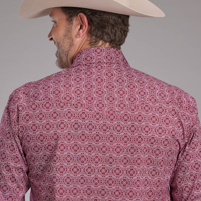 Roper Mens Amarillo Collection Long Sleeve Shirt Print Red 03-001-0225-3101