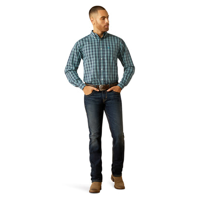Ariat Mens Wrinkle Free Gibson Long Sleeve Shirt - Dark Teal