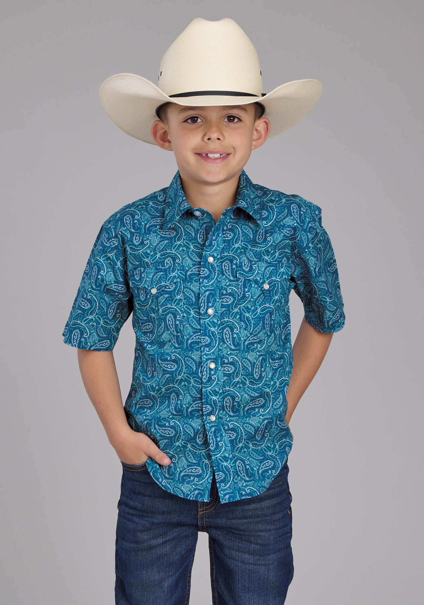 Roper Boys West Made Collection Short Sleeve Shirt 03-031-0064-0248