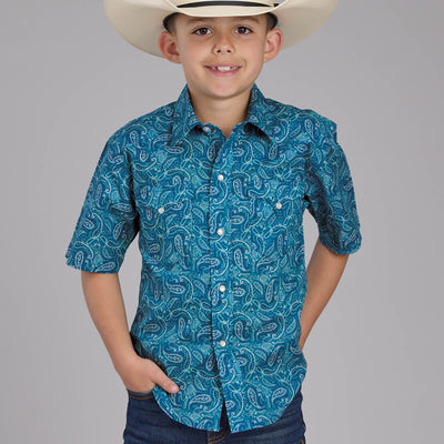 Roper Boys West Made Collection Short Sleeve Shirt 03-031-0064-0248