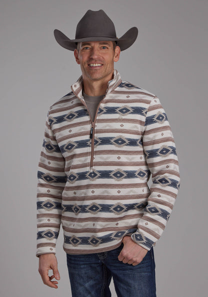 Roper Mens Knit Pullover Print Brown 03-014-0120-6181