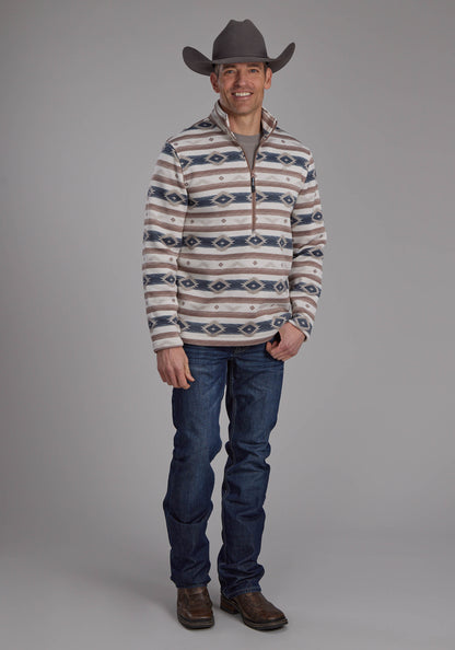 Roper Mens Knit Pullover Print Brown 03-014-0120-6181