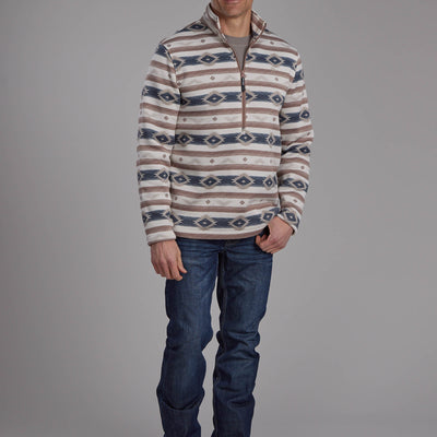 Roper Mens Knit Pullover Print Brown 03-014-0120-6181