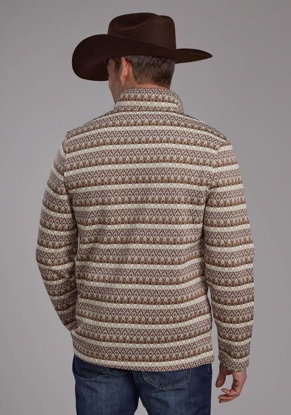 Roper Mens Knit Pullover Print Brown 03-014-0120-6172