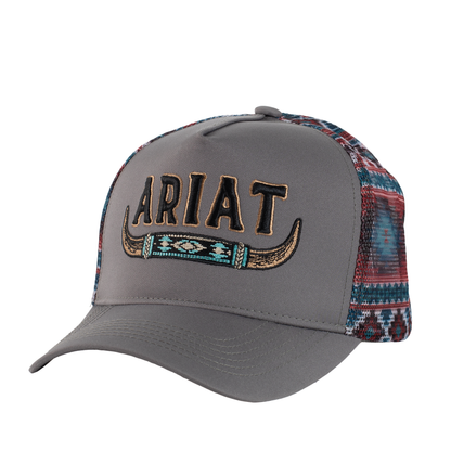 Ariat Long Horn Trucker Cap - Grey