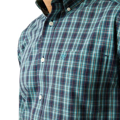 Ariat Mens Wrinkle Free Gibson Long Sleeve Shirt - Dark Teal