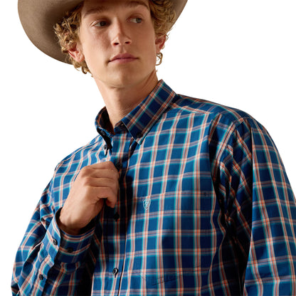 Ariat Men's Pro Series Jackson Classic Fit Long Sleeve Shirt - Poseidon Plaid