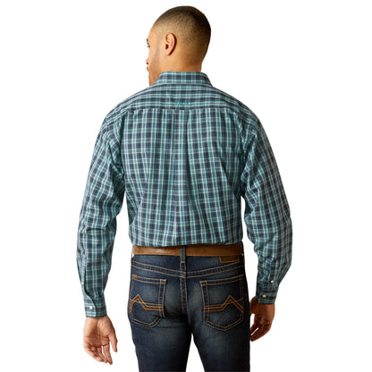 Ariat Mens Wrinkle Free Gibson Long Sleeve Shirt - Dark Teal
