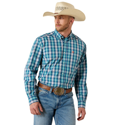 Ariat Men's Pro Series James Classic Fit Long Sleeve Shirt - White Plaid