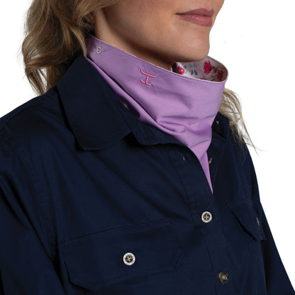 Just Country Carlee Doubled Sided Scarf - Orchid/White Wildflowers