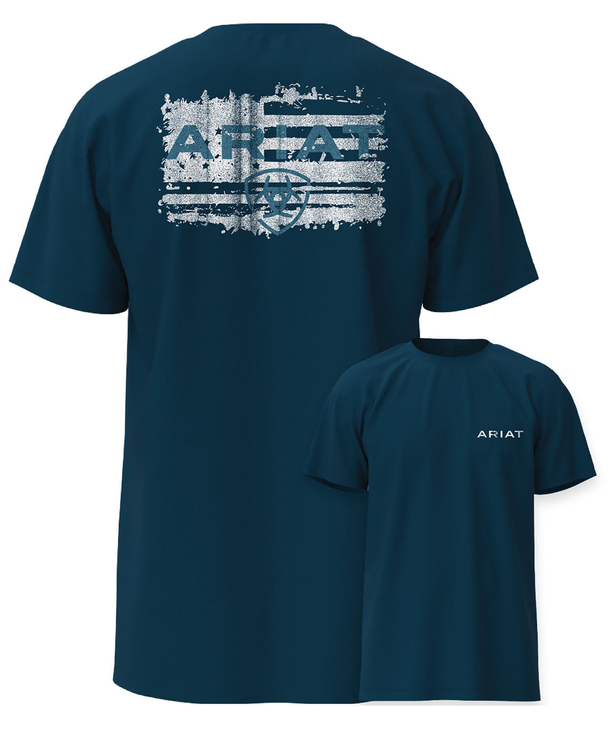 Ariat Men's Liquid Stamp Flag T-shirt  - Sailor Blue