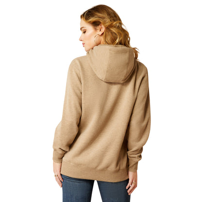 Ariat  Womens Bronco Stitch Hoodie - Dark Oatmeal Heather