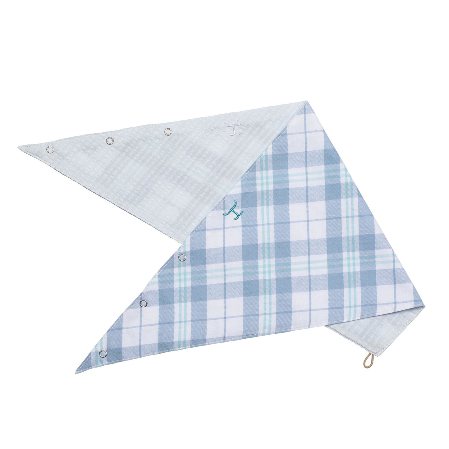 Just Country Carlee Doubled Sided Scarf - Bluebell & White Plaid/Arctic Ice