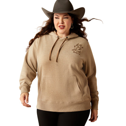 Ariat  Womens Bronco Stitch Hoodie - Dark Oatmeal Heather