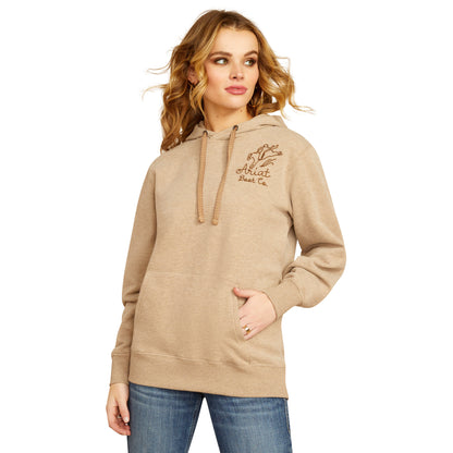 Ariat  Womens Bronco Stitch Hoodie - Dark Oatmeal Heather