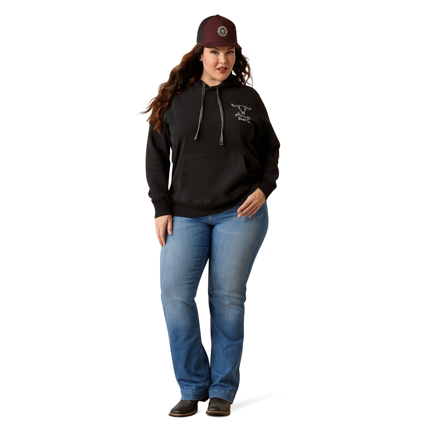 Ariat  Womens Steer Stitch Hoodie - Black