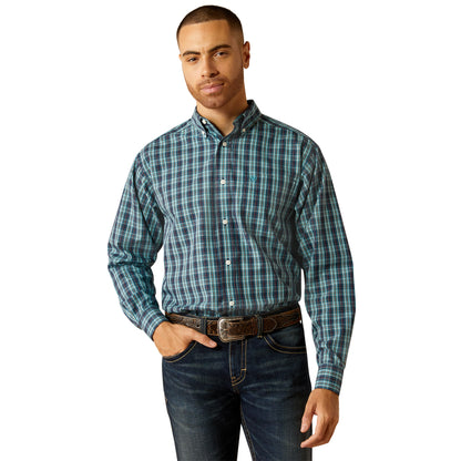 Ariat Mens Wrinkle Free Gibson Long Sleeve Shirt - Dark Teal