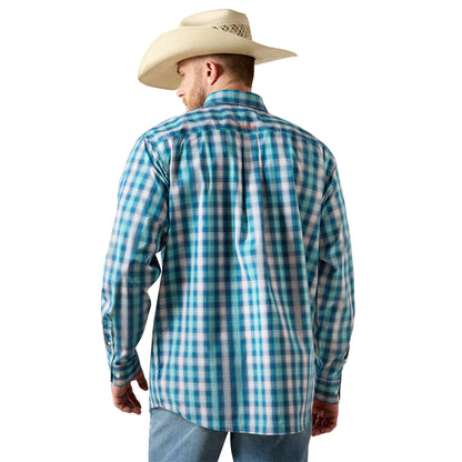 Ariat Men's Pro Series James Classic Fit Long Sleeve Shirt - White Plaid