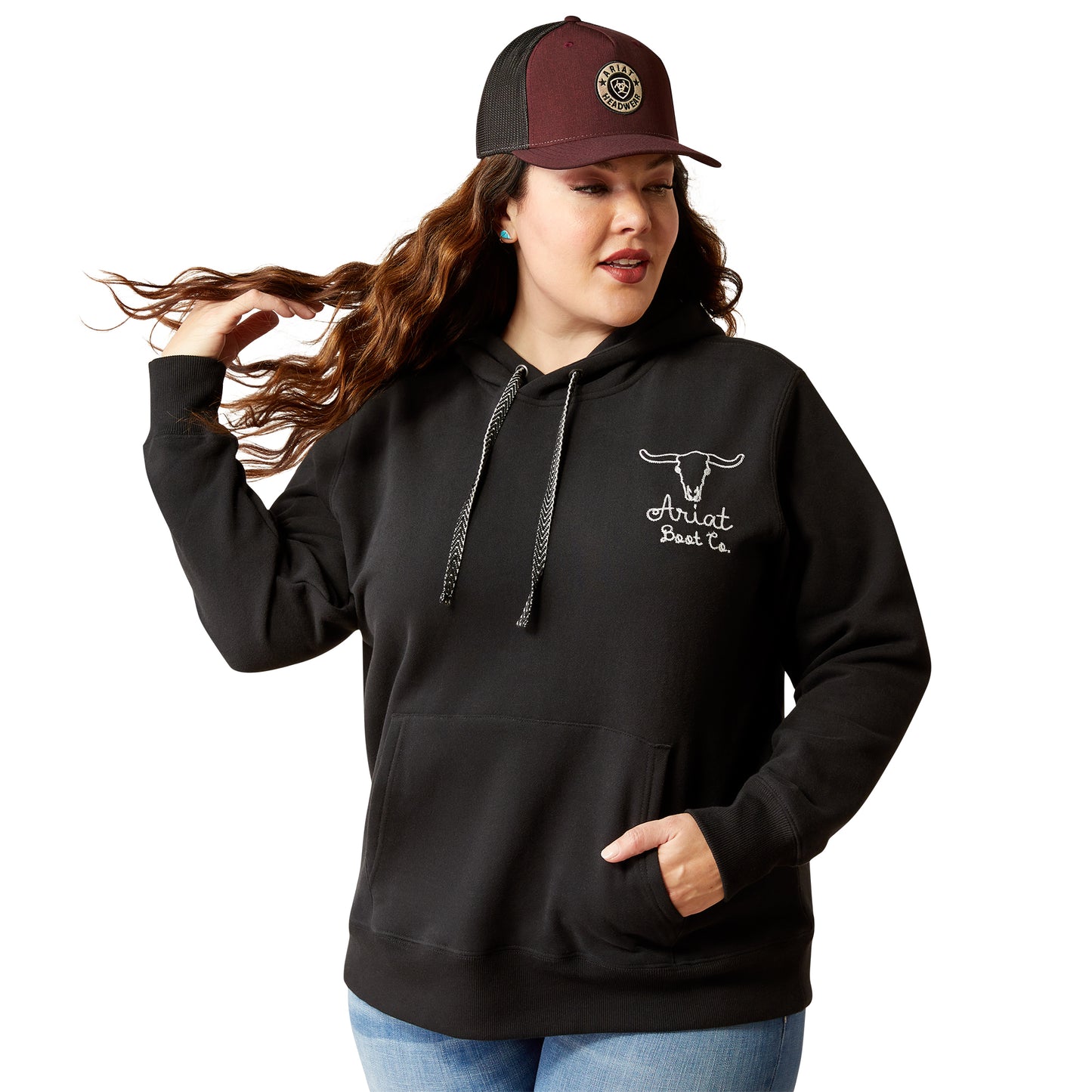 Ariat  Womens Steer Stitch Hoodie - Black