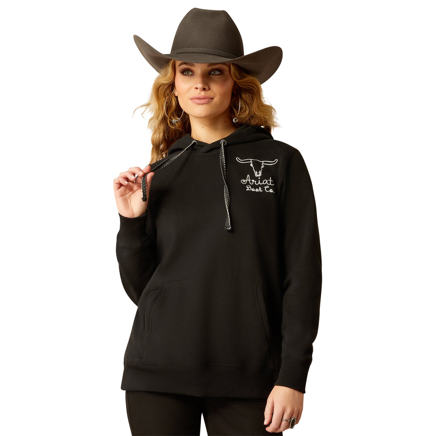 Ariat  Womens Steer Stitch Hoodie - Black