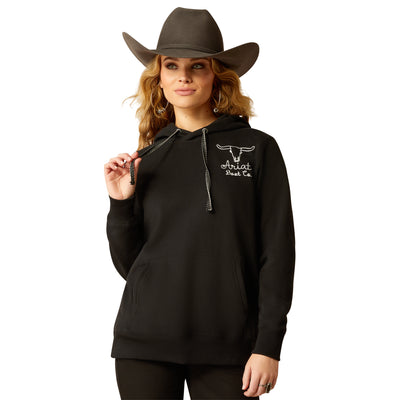 Ariat  Womens Steer Stitch Hoodie - Black