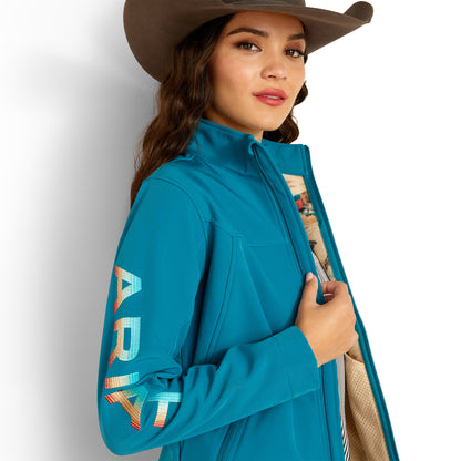 Ariat Womens New Team Softshell Jacket - Ocean Depths/ Retro Ranch