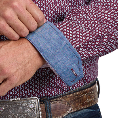 Stetson Men's Collection Long Sleeve Shirt Wine 11-001-0526-4031