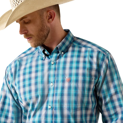 Ariat Men's Pro Series James Classic Fit Long Sleeve Shirt - White Plaid