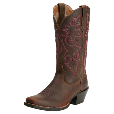 Ariat Women's Round Up Square Toe - Powder Brown