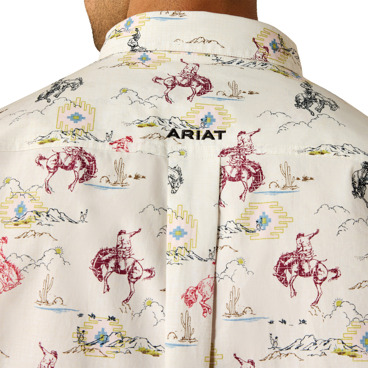 Ariat Men's Taber Classic Fit Long Sleeve Shirt - White Western Motif