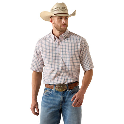 Ariat Men's Pro Series Tex Classic Fit Short Sleeve Shirt - White Plaid