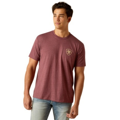 Ariat Mens Serape Fill Tee Burgundy Heather