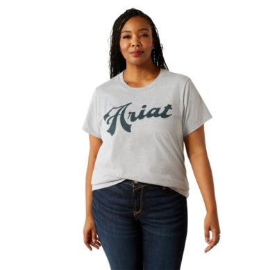 Ariat Women's Old School Script Tshirt - Grey Heather