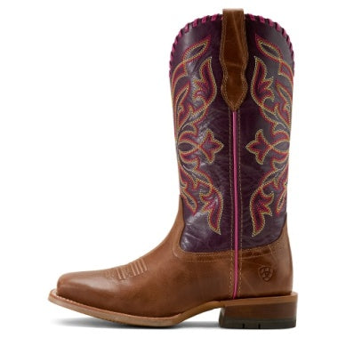 Ariat Women's Showdown Western Boot - Dark Tan/Vino