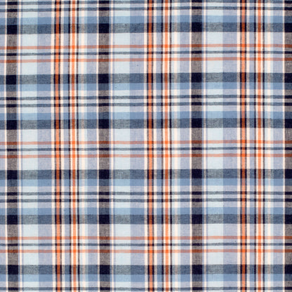 Just Country Men's Austin Full Button Workshirt -Blue/Navy/Orange Plaid MWLS2534