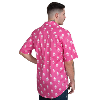 Just Country Men's Jordan Full Button Short Sleeve Print Workshirt - Rose Brew
