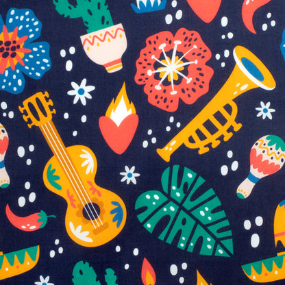 Just Country Women's Lilly Half Button Sleeveless Print Workshirt - Navy Fiesta