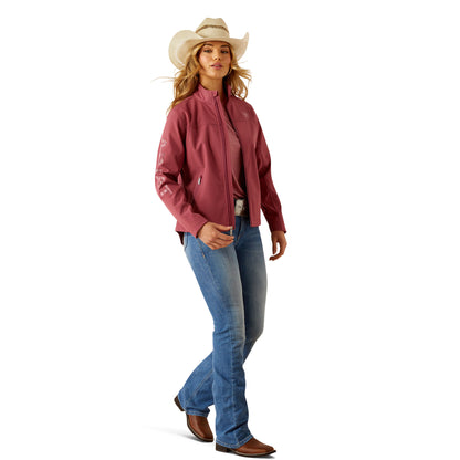 Ariat Womens New Team Softshell Jacket - Dry Rose/ Mauve Blur