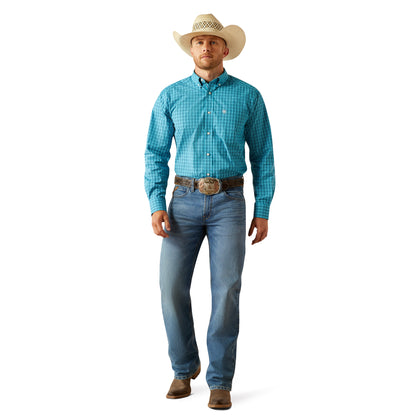 Ariat Mens Pro Series Journey Classic Fit Long Sleeve Shirt - Turquoise