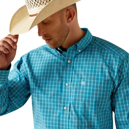 Ariat Mens Pro Series Journey Classic Fit Long Sleeve Shirt - Turquoise