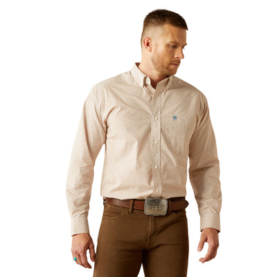 Ariat Mens Johnny Classic Fit Long Sleeve Shirt - Light Brown