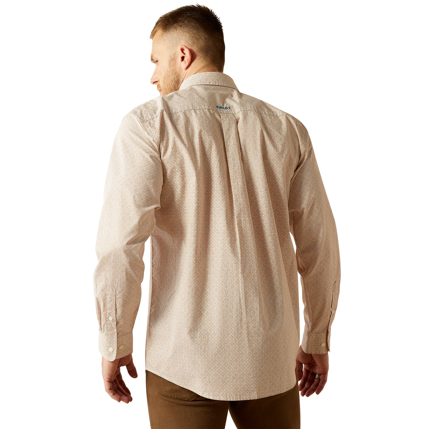 Ariat Mens Johnny Classic Fit Long Sleeve Shirt - Light Brown